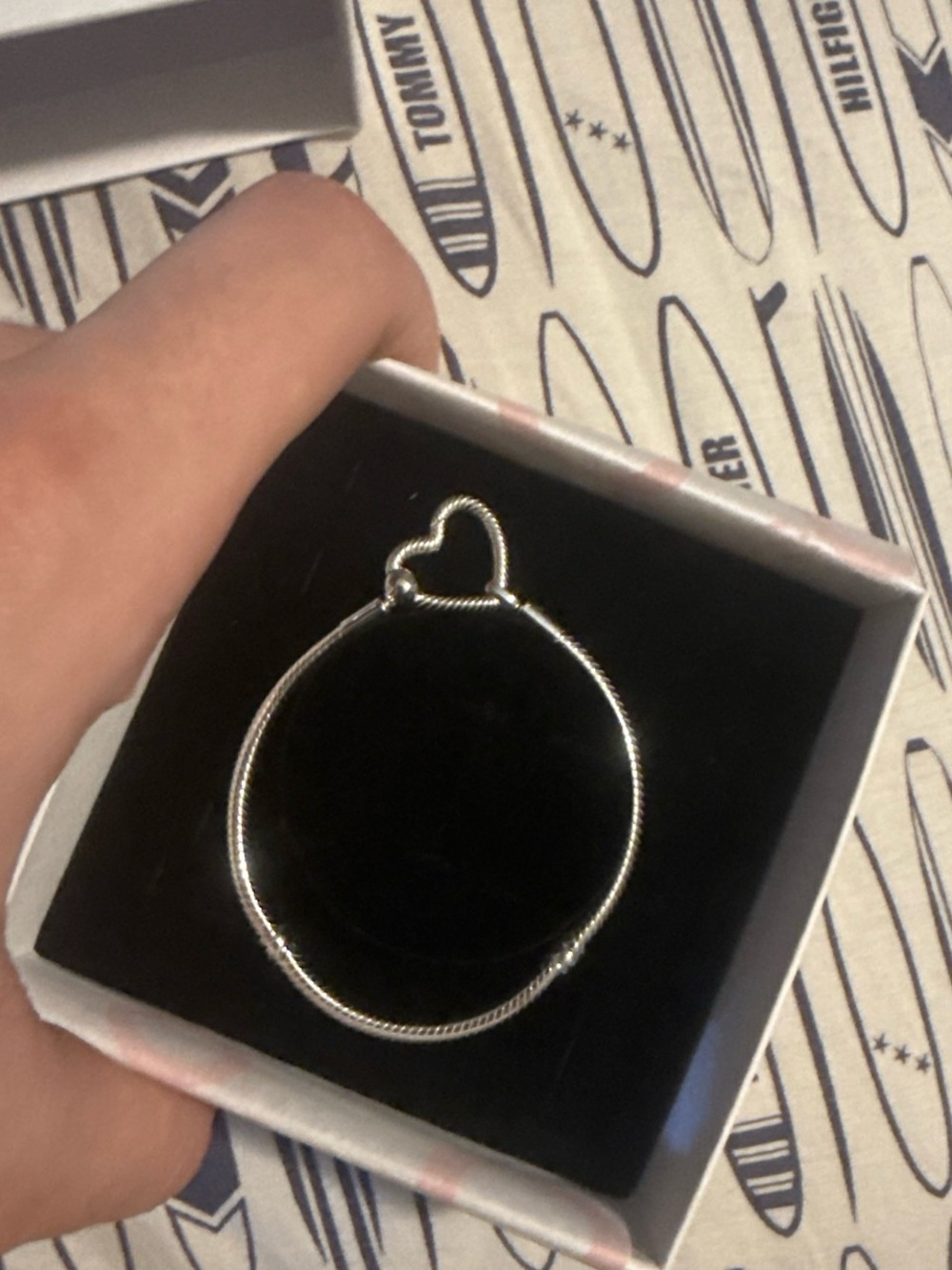Pandora Silver Heart Rope Bracelet